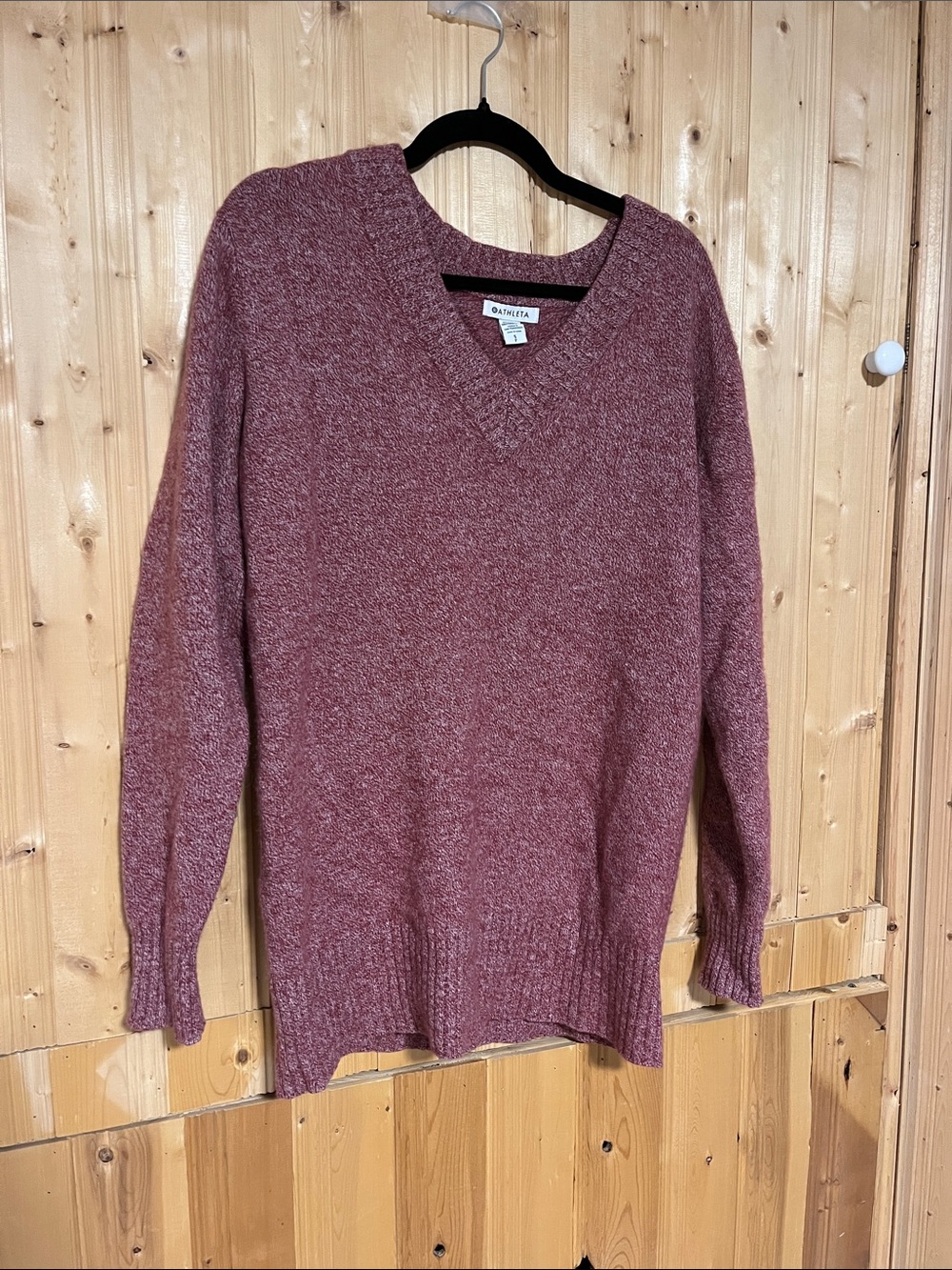 Athleta Women's V-Neck Sweater in Dusty Rose